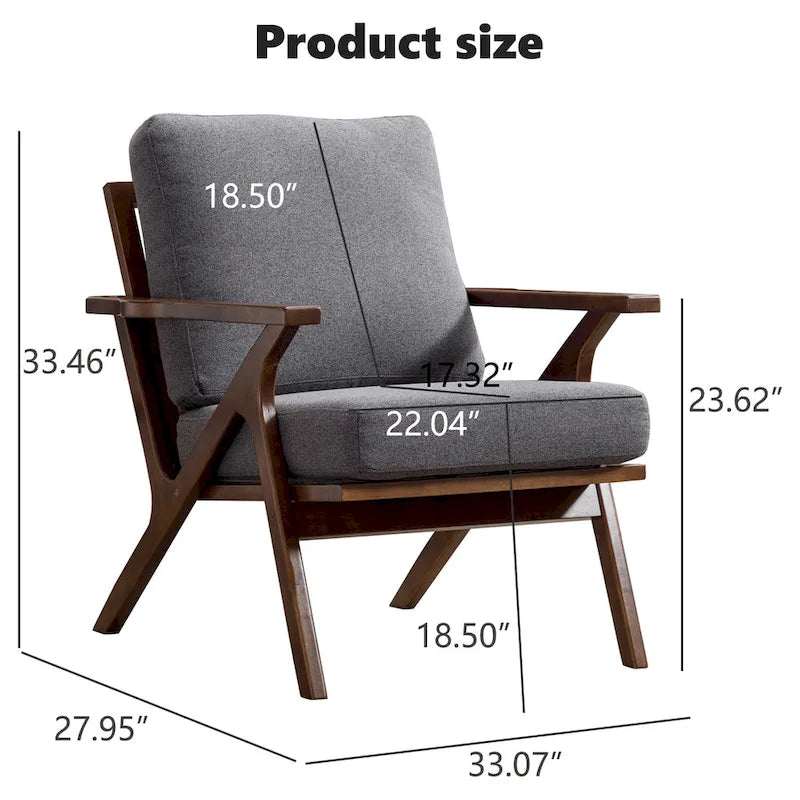 Fauteuil en cuir rembourré (cadre en bois massif, coussin amovible)