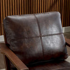 Fauteuil en cuir rembourré (cadre en bois massif, coussin amovible)