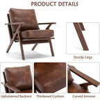 Fauteuil en cuir rembourré (cadre en bois massif, coussin amovible)
