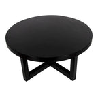 Table basse ronde en bois avec base en X de 36 pouces