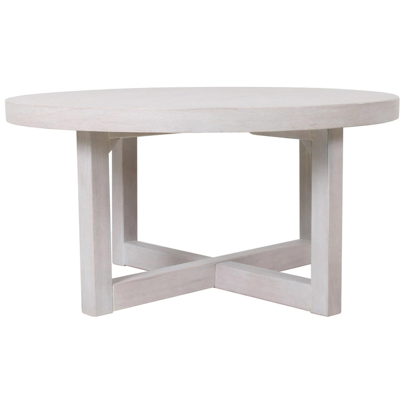 Table basse ronde en bois avec base en X de 36 pouces