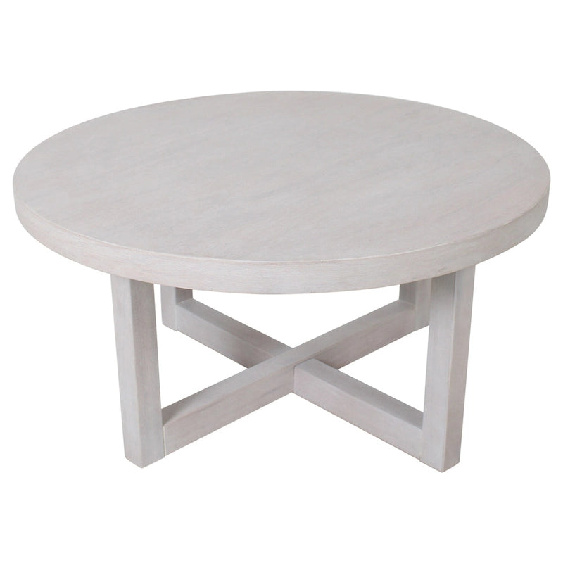 Table basse ronde en bois avec base en X de 36 pouces