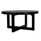 Table basse ronde en bois avec base en X de 36 pouces
