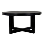 Table basse ronde en bois avec base en X de 36 pouces