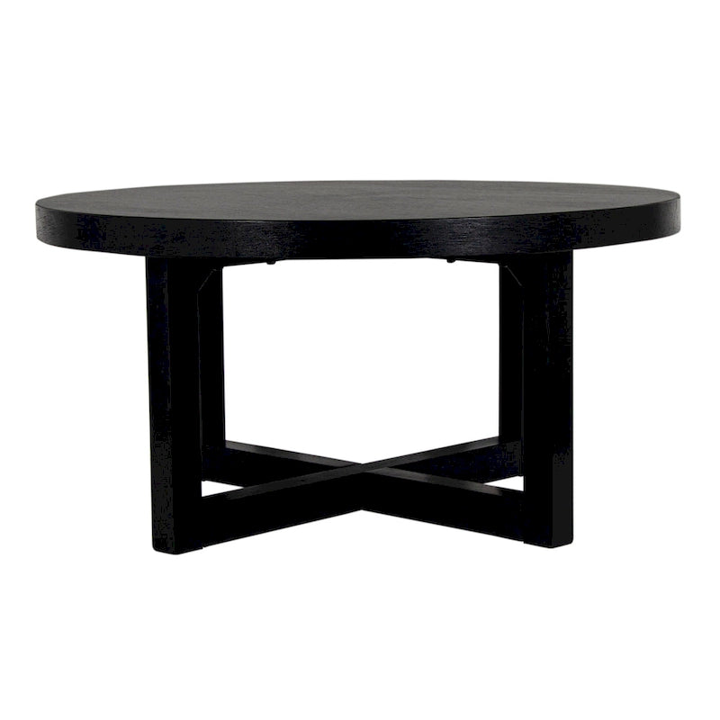 Table basse ronde en bois avec base en X de 36 pouces