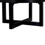 Table basse ronde en bois avec base en X de 36 pouces