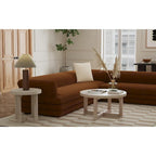Table basse ronde en bois avec base en X de 36 pouces
