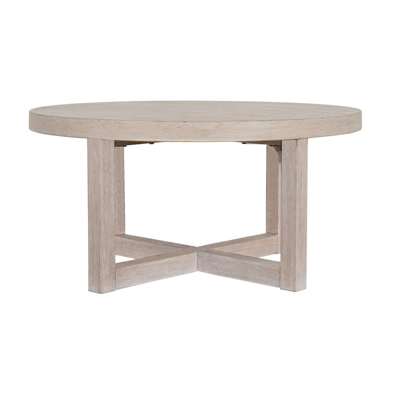 Table basse ronde en bois avec base en X de 36 pouces