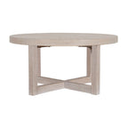Table basse ronde en bois avec base en X de 36 pouces
