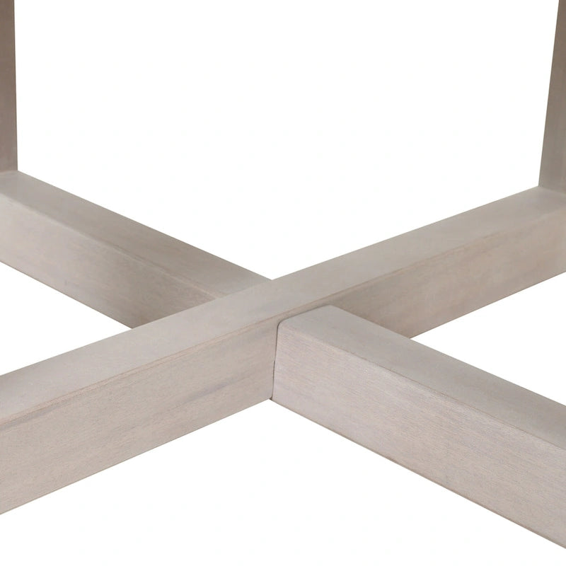 Table basse ronde en bois avec base en X de 36 pouces