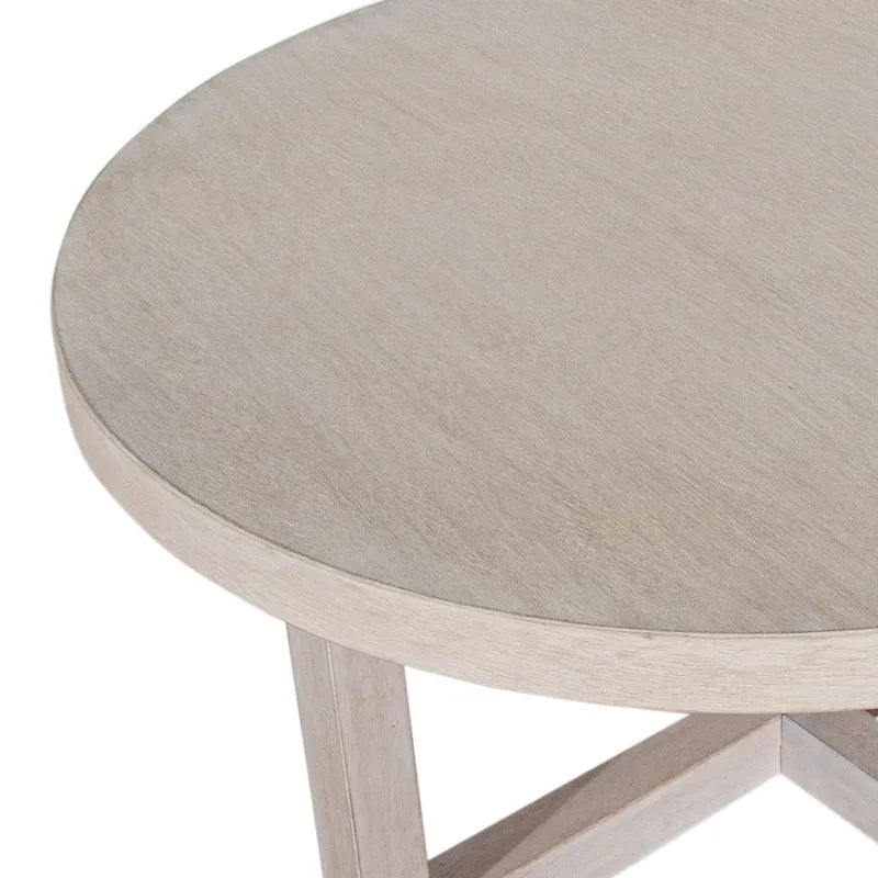Table basse ronde en bois avec base en X de 36 pouces