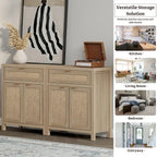 Buffet de rangement de style ferme en rotin avec tiroir