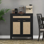 Buffet de rangement de style ferme en rotin avec tiroir