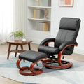 Fauteuil inclinable électrique en faux cuir avec ottoman