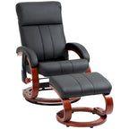 Fauteuil inclinable électrique en faux cuir avec ottoman