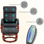 Fauteuil inclinable électrique en faux cuir avec ottoman