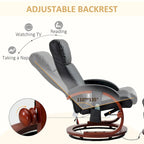 Fauteuil inclinable électrique en faux cuir avec ottoman
