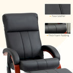 Fauteuil inclinable électrique en faux cuir avec ottoman