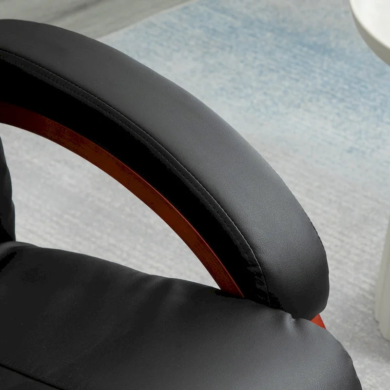 Fauteuil inclinable électrique en faux cuir avec ottoman