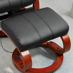 Fauteuil inclinable électrique en faux cuir avec ottoman