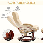 Fauteuil inclinable électrique en faux cuir avec ottoman