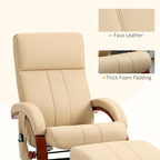 Fauteuil inclinable électrique en faux cuir avec ottoman