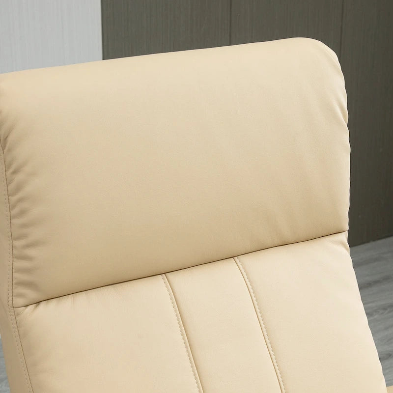 Fauteuil inclinable électrique en faux cuir avec ottoman