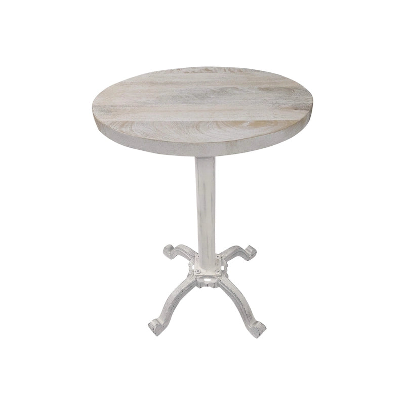 Table vintage réglable Colton – Plateau en bois flotté naturel – Piètement en fer vieilli