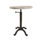 Table vintage réglable Colton – Plateau en bois flotté naturel – Piètement en fer vieilli