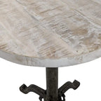 Table vintage réglable Colton – Plateau en bois flotté naturel – Piètement en fer vieilli