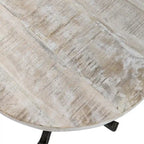 Table vintage réglable Colton – Plateau en bois flotté naturel – Piètement en fer vieilli