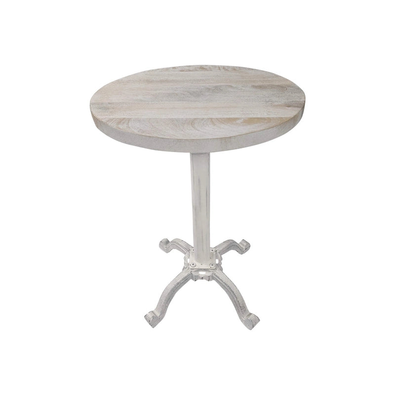 Table vintage réglable Colton – Plateau en bois flotté naturel – Piètement en fer vieilli