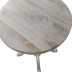 Table vintage réglable Colton – Plateau en bois flotté naturel – Piètement en fer vieilli