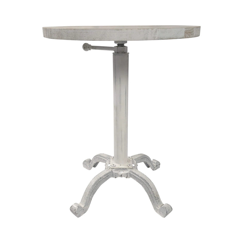 Table vintage réglable Colton – Plateau en bois flotté naturel – Piètement en fer vieilli