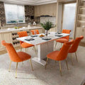 Ensemble table à manger extensible 7 pièces avec 6 chaises de salle à manger en velours