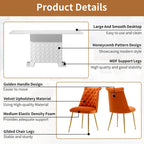 Ensemble table à manger extensible 7 pièces avec 6 chaises de salle à manger en velours