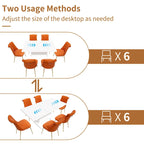 Ensemble table à manger extensible 7 pièces avec 6 chaises de salle à manger en velours