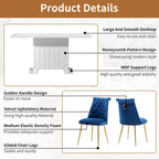 Ensemble table à manger extensible 7 pièces avec 6 chaises de salle à manger en velours