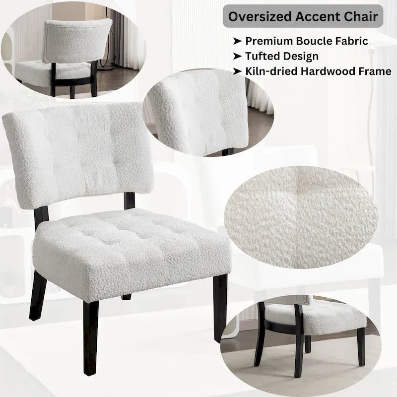 Fauteuil d'appoint capitonné surdimensionné