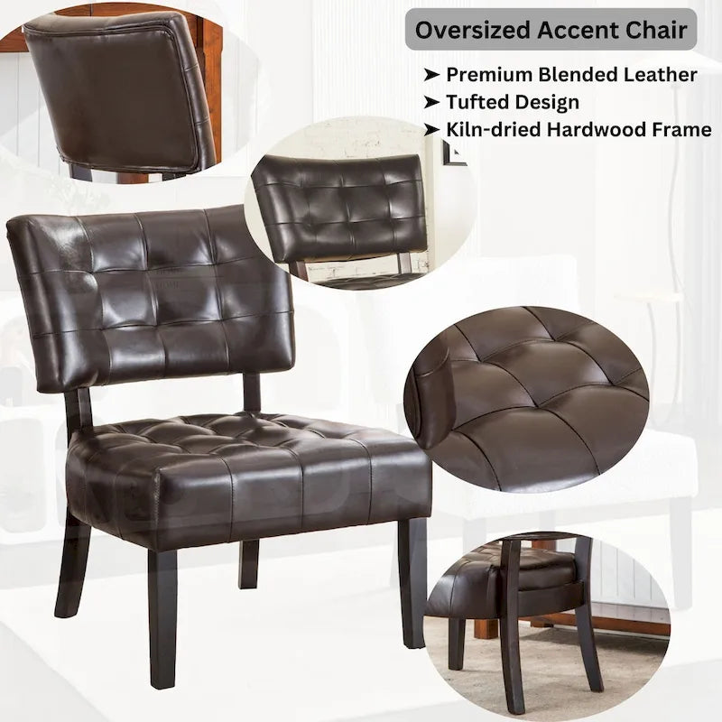 Fauteuil d'appoint capitonné surdimensionné