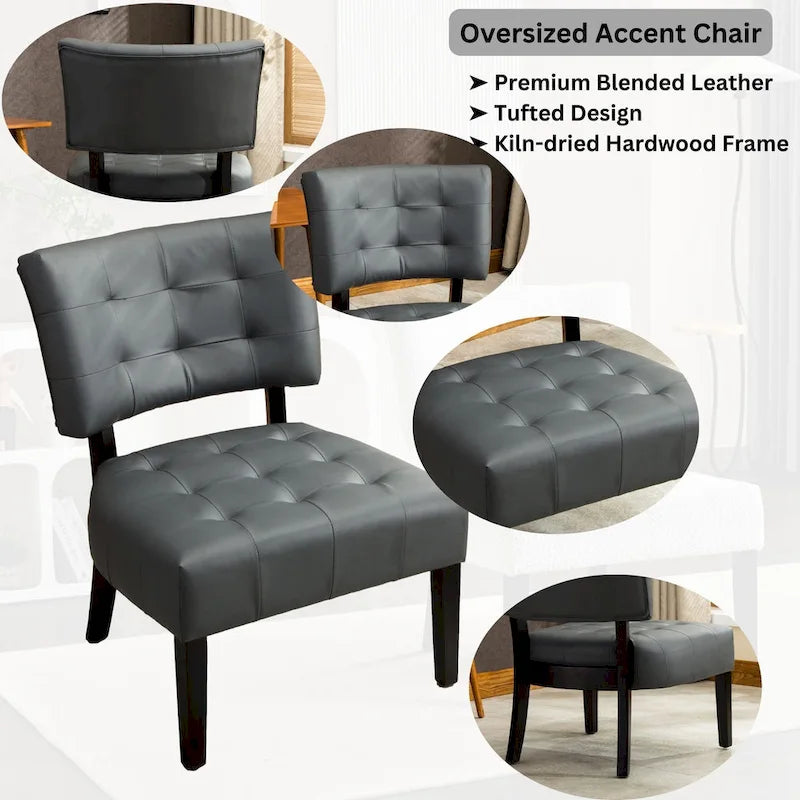 Fauteuil d'appoint capitonné surdimensionné