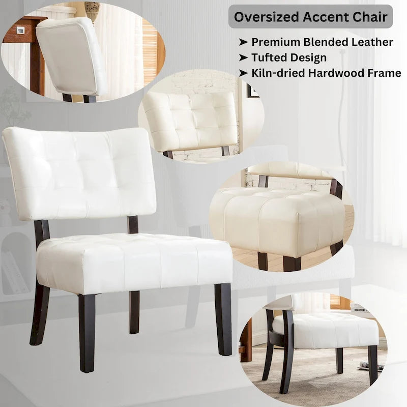 Fauteuil d'appoint capitonné surdimensionné