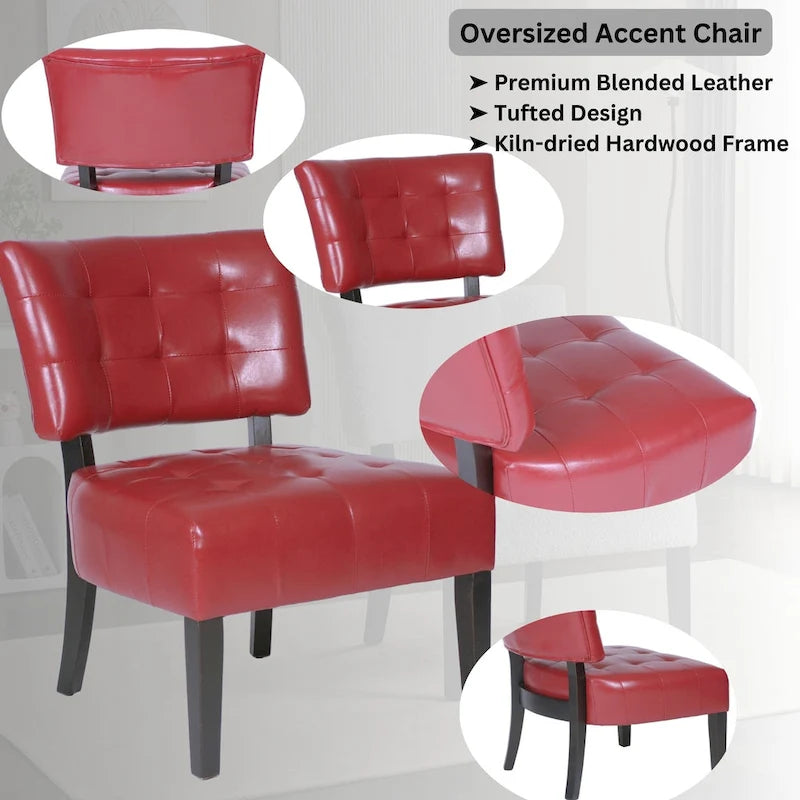 Fauteuil d'appoint capitonné surdimensionné