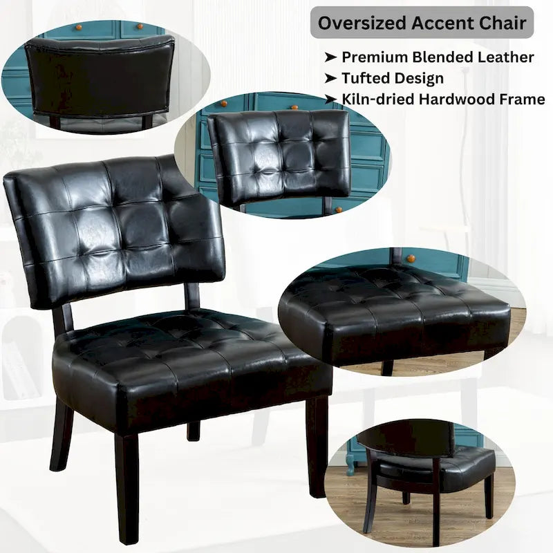 Fauteuil d'appoint capitonné surdimensionné