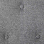 Lit rembourré gris avec tête de lit capitonnée et oreilles