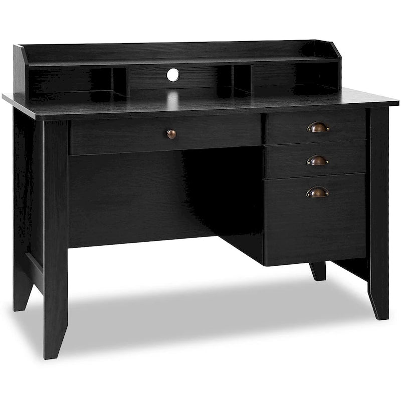 Bureau d'ordinateur en bois avec tiroirs