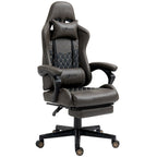 Fauteuil de jeu et de bureau style course avec hauteur réglable, dossier inclinable et support lombaire