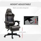 Fauteuil de jeu et de bureau style course avec hauteur réglable, dossier inclinable et support lombaire
