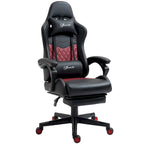 Fauteuil de jeu et de bureau style course avec hauteur réglable, dossier inclinable et support lombaire