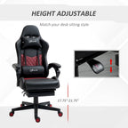Fauteuil de jeu et de bureau style course avec hauteur réglable, dossier inclinable et support lombaire